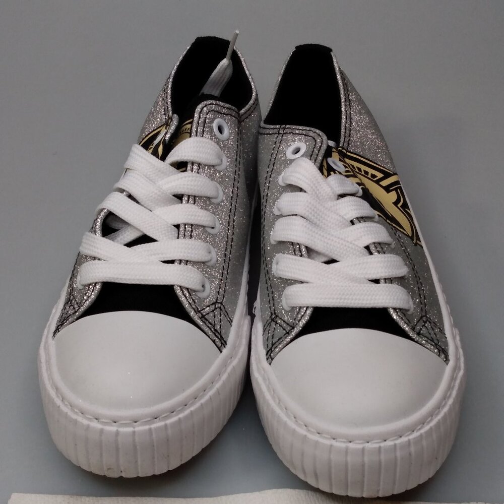 Foco Army Black Knights Womens Size 6 Low Top Glitter Print NCAA Canvas Sneakers - Picture 5 of 14